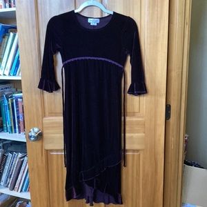 Dark purple, My Michelle, dress size girls 10, velvet, soft